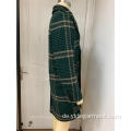 Long Green Green Houndstooth Coat von Männern